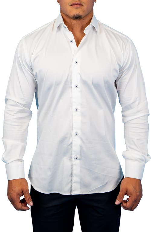 Maceoo Fibonacci Solid Soft White Button-Up Shirt at Nordstrom,