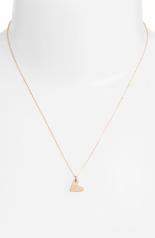 Nashelle 14k-gold Fill Initial Mini Heart Pendant Necklace In Gold/k