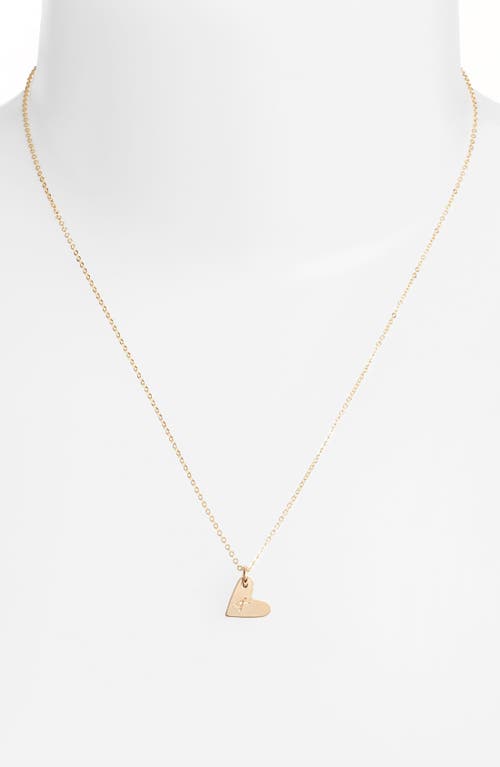 Shop Nashelle 14k-gold Fill Initial Mini Heart Pendant Necklace In Gold/k