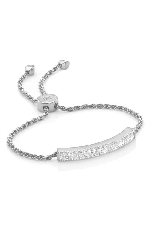 Monica Vinader Linear Pavé Diamond Bar Bracelet in Sterling Silver at Nordstrom
