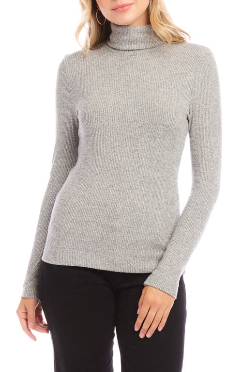 Karen Kane Ribbed Turtleneck Top In Gray In Gray