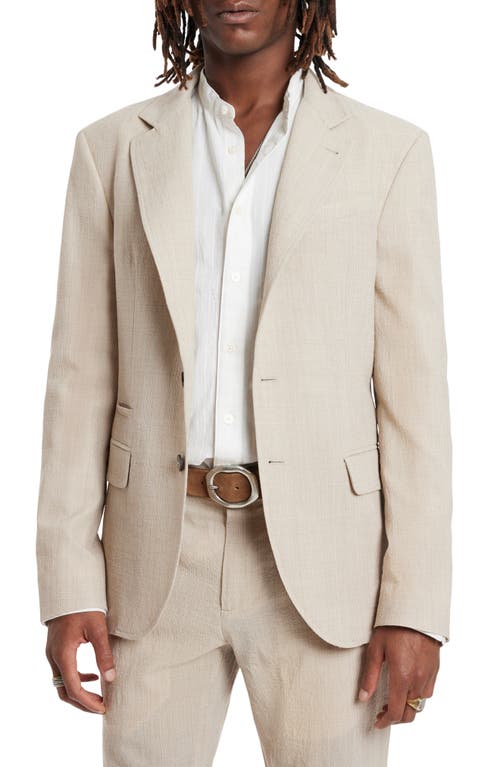 John Varvatos Slim Fit Textured Windowpane Check Wool Jacket in Camel at Nordstrom, Size 52