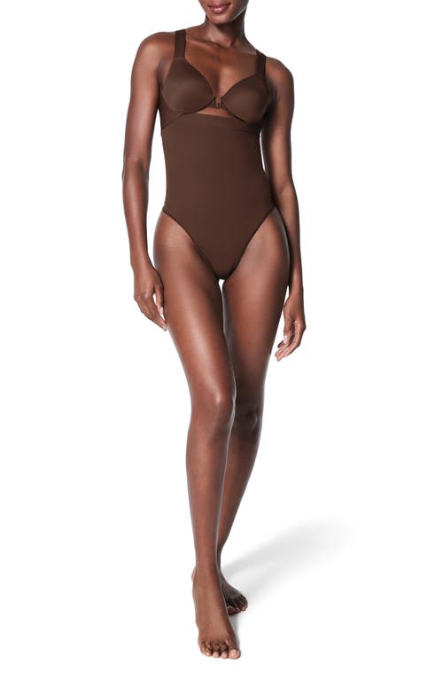 Spanx Women's Seamless High-waisted Shaping Thong In Chestnut Brown