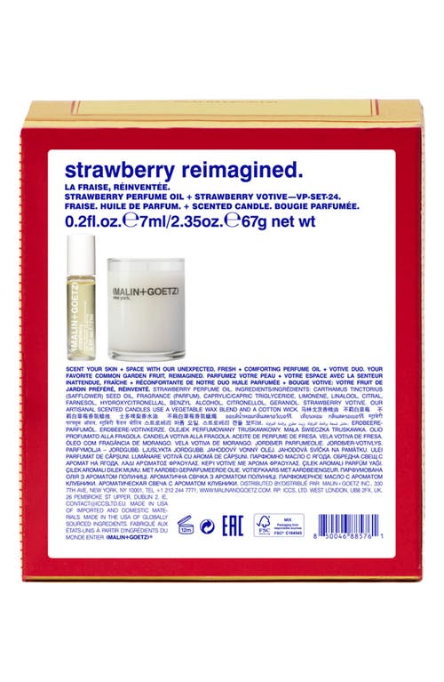 Shop Malin + Goetz Malin+goetz Strawberry Reimagined Fragrance Set $60 Value In No Color