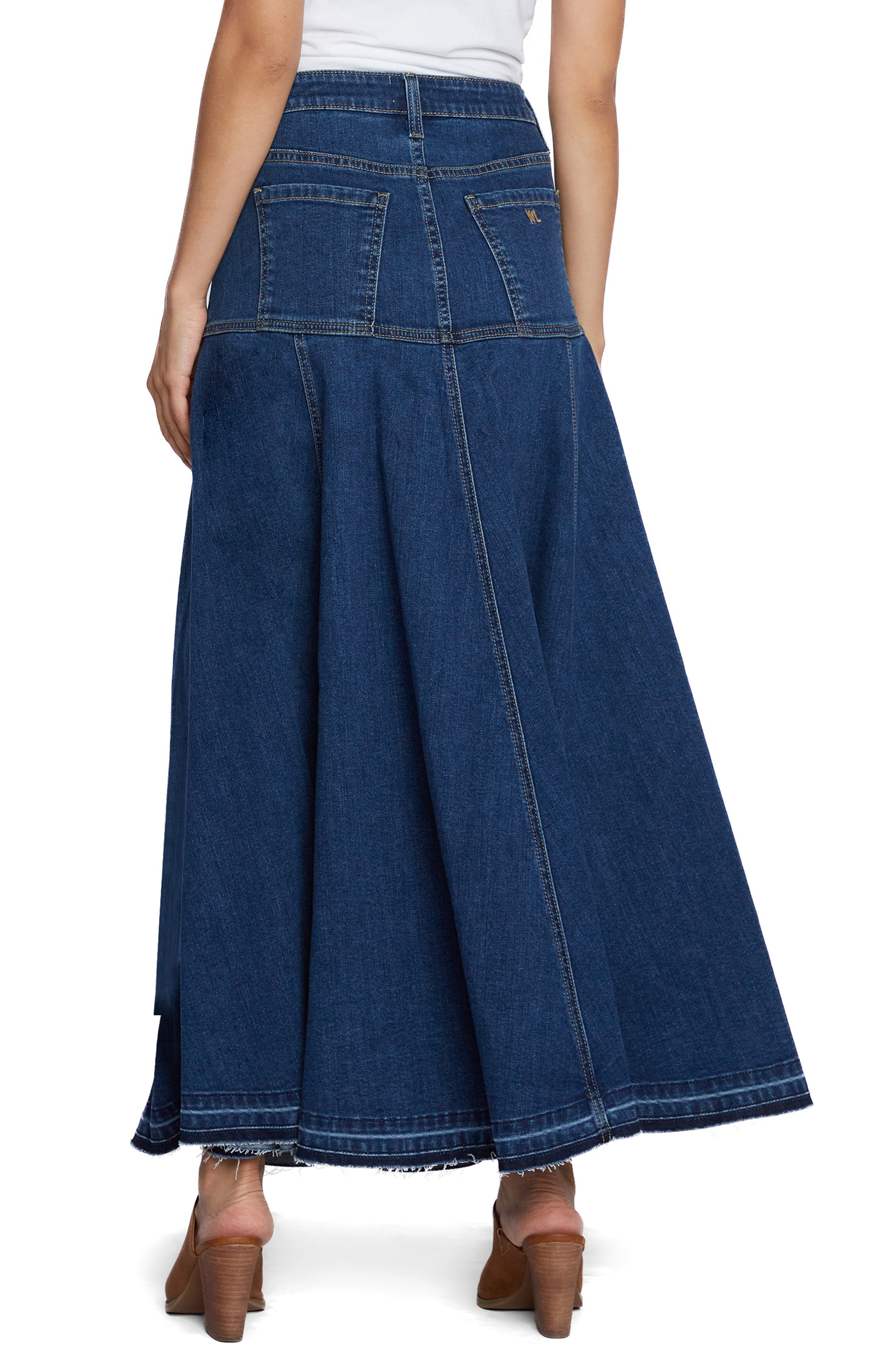 Wash Lab Denim Charlie Pleated Denim Maxi Skirt Nordstrom
