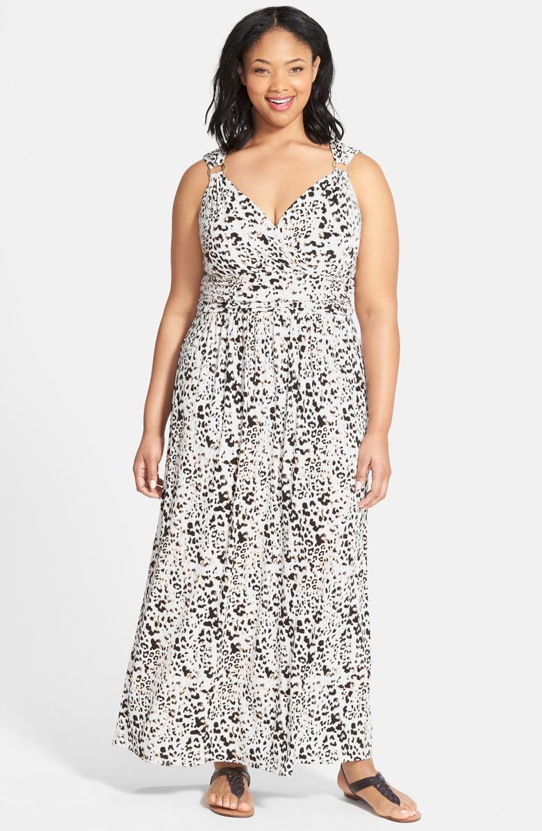Vince Camuto Leopard Print Sleeveless Maxi Dress (Plus Size) | Nordstrom