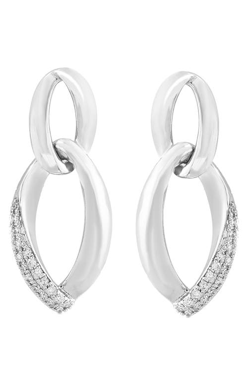Shop Effy Diamond Drop Earrings In Silver
