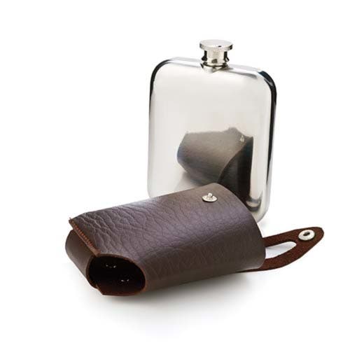 Viski Flask And Traveling Case In Brown