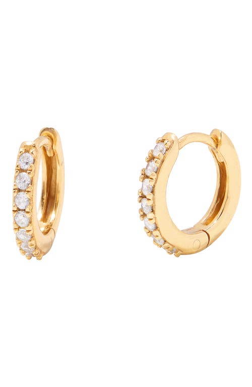 Sienna Pavé Cubic Zirconia Huggie Hoop Earrings in Gold