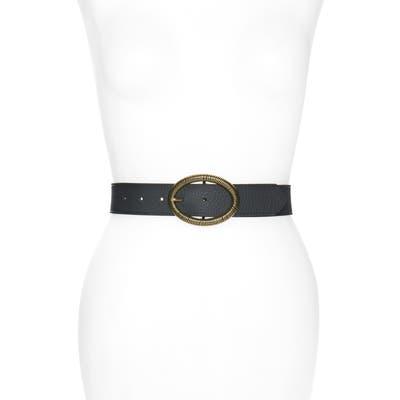 Treasure & Bond Textured Buckle Leather Belt, Black