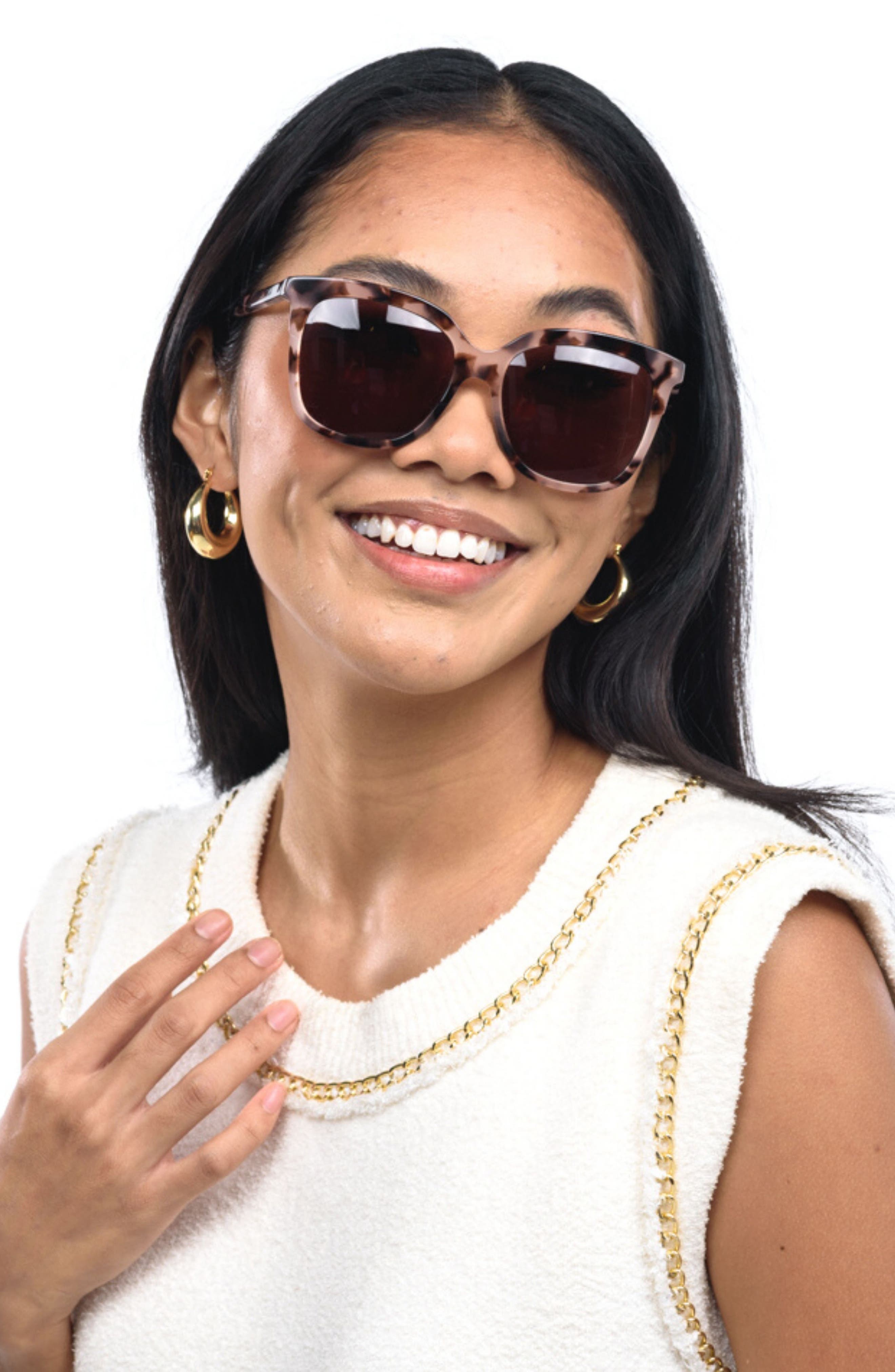 Keana Polarized Square Sunglasses Mohala Eyewear Keana 54mm Medium Nose Bridge Medium Width  main image 3