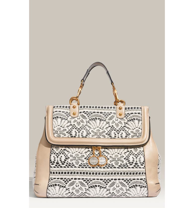 Dolce&Gabbana 'Miss Rose' Lace & Leather Satchel | Nordstrom