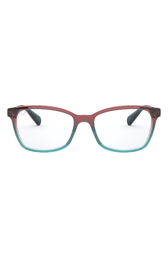Ray Ban 52mm Square Optical Glasses In Red Blue Ombre