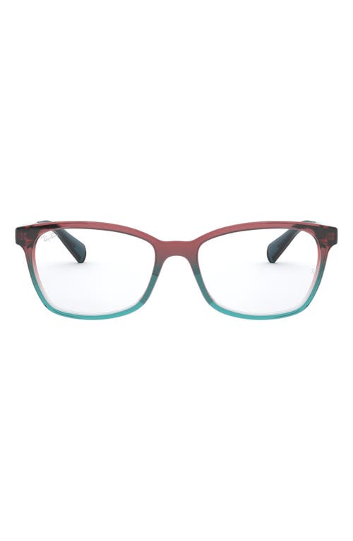 Ray-Ban 54mm Square Optical Glasses in Red Blue at Nordstrom