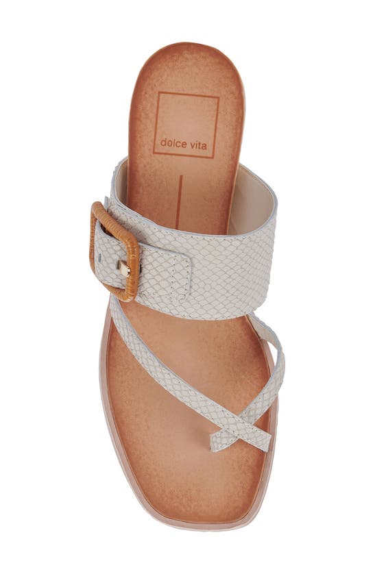 Shop Dolce Vita Perris Slide Sandal In Ivory Embossed Leather