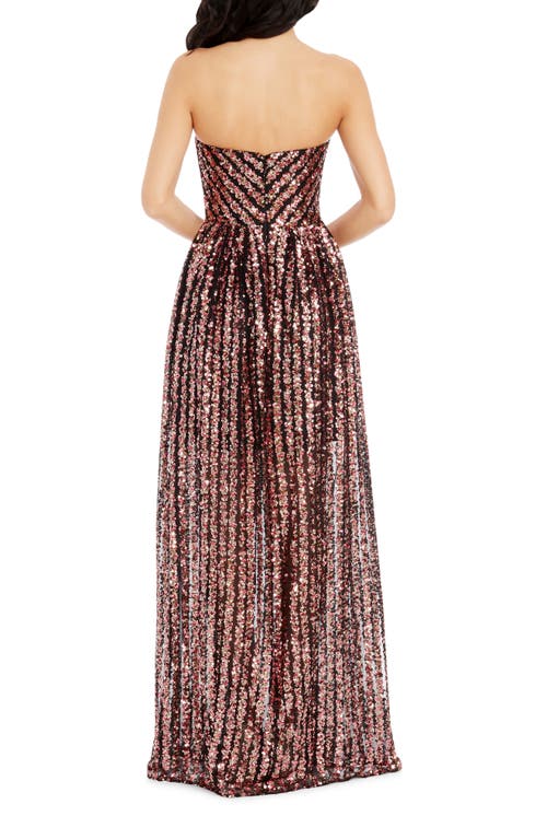 Shop Dress The Population Audrina Sequin Strapless Gown In Raspberry Multi