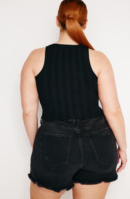 Shop Good American Ribbed Crop Tank In Black001