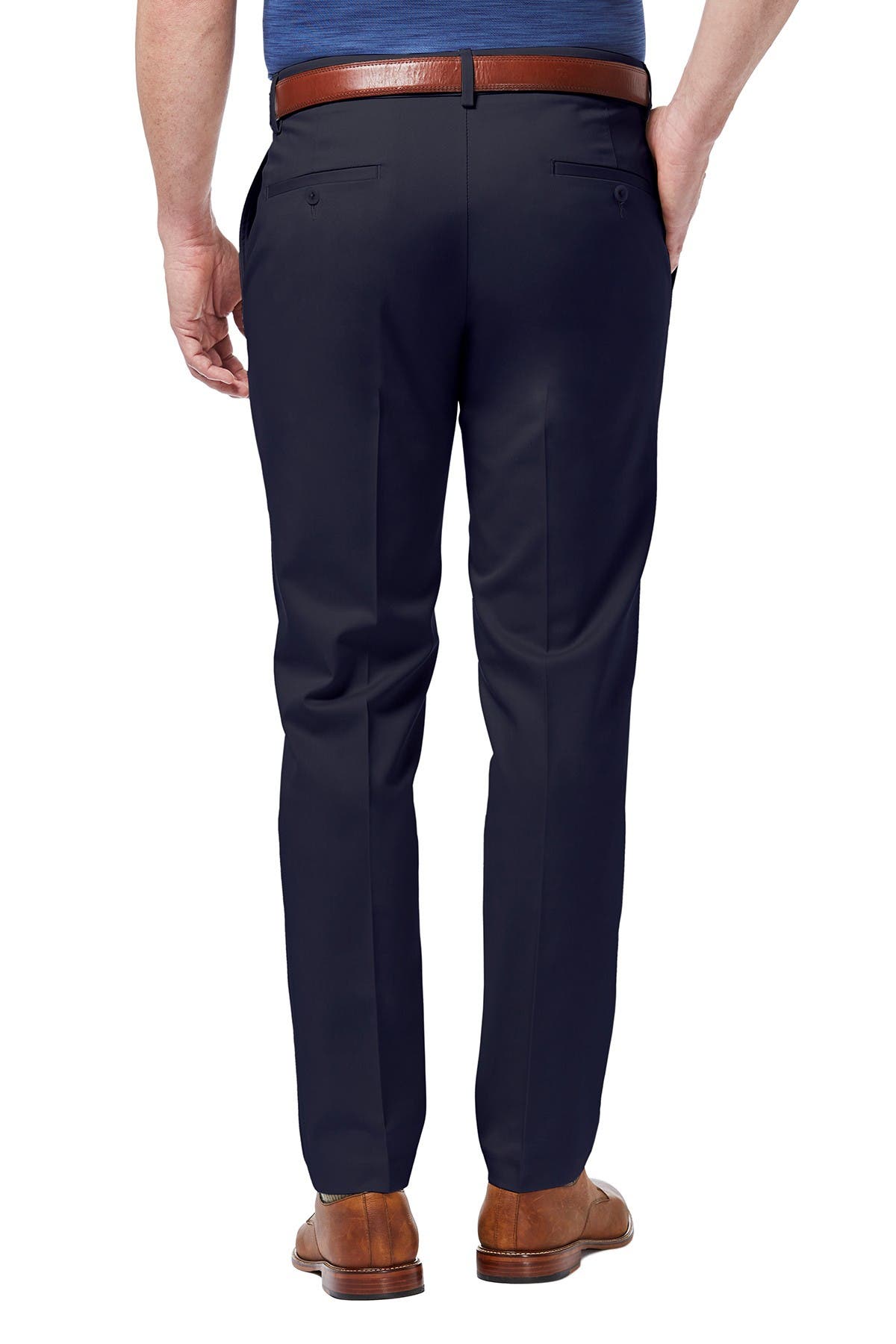 Haggar Premium No Iron Slim Fit Pants In Dark Blue