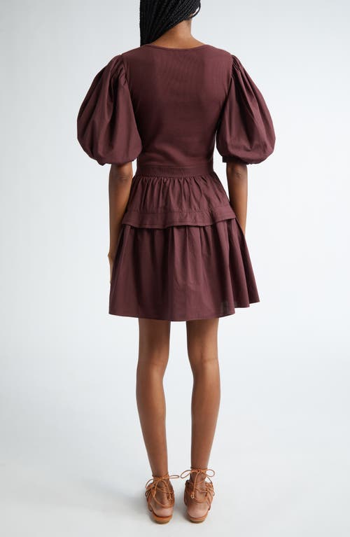 Shop Ulla Johnson Tilda Mixed Media Minidress In Bordeaux