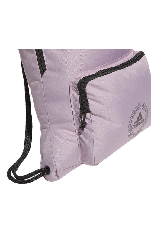 Shop Adidas Originals Adidas Classic Drawstring Sackpack In Preloved Fig Purple/black