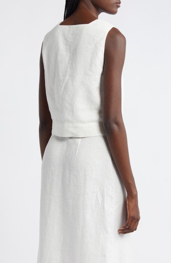 Rails Akira Linen Crop Tank In White