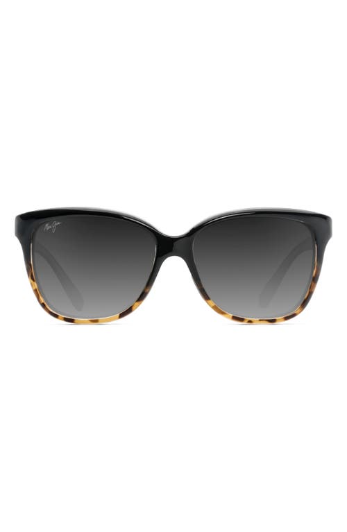 Maui Jim Starfish 56mm Polarizedplus2® Cat Eye Sunglasses In Black/tortoise