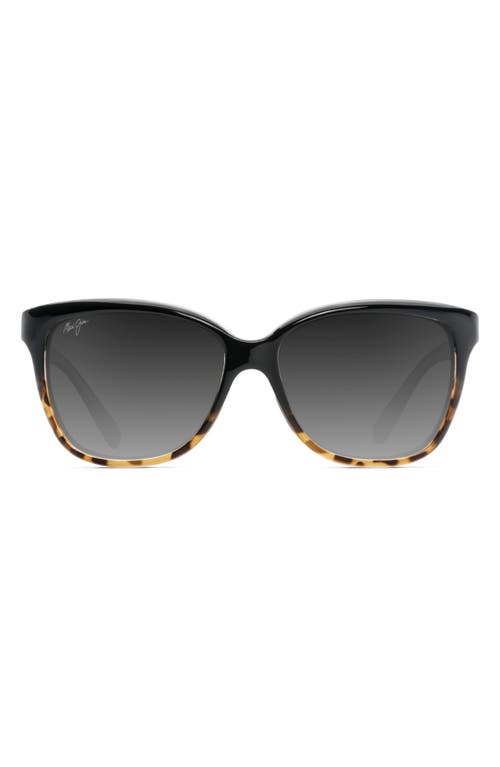 Maui Jim Starfish 56mm PolarizedPlus2 Cat Eye Sunglasses in Black/Tortoise at Nordstrom