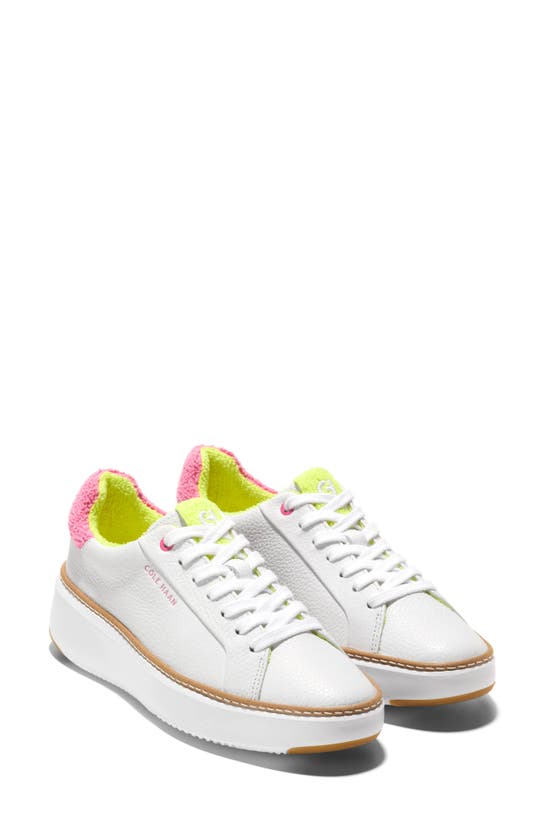Shop Cole Haan Grandpro Topspin Platform Sneaker In Optic White Tumbled