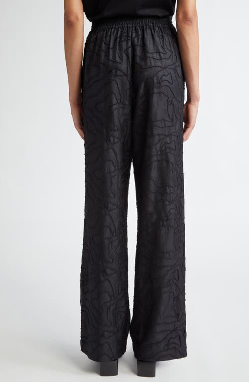 Shop Loulou Studio Basilia Embroidered Silk Pants In Black/black