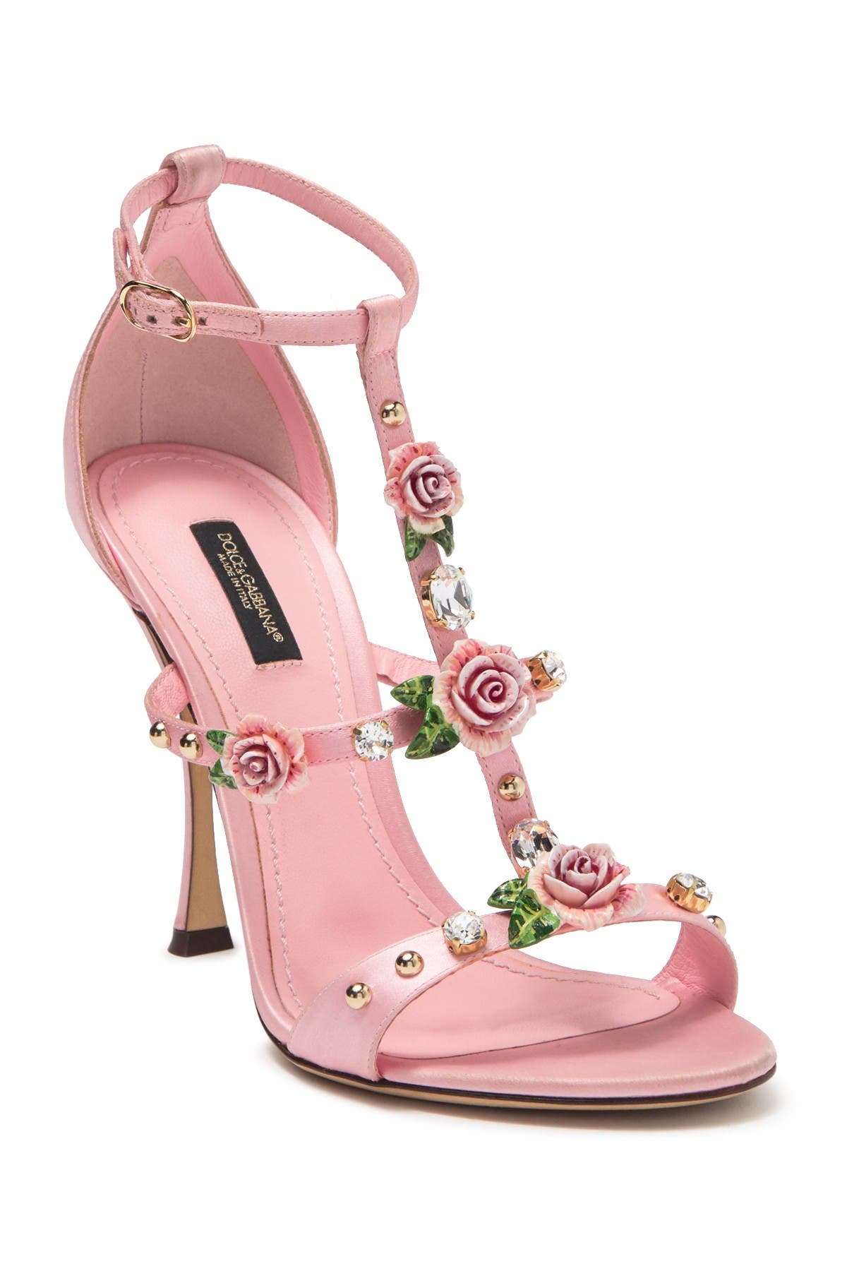 Rose \u0026 Embellished Stiletto Heel Sandal 