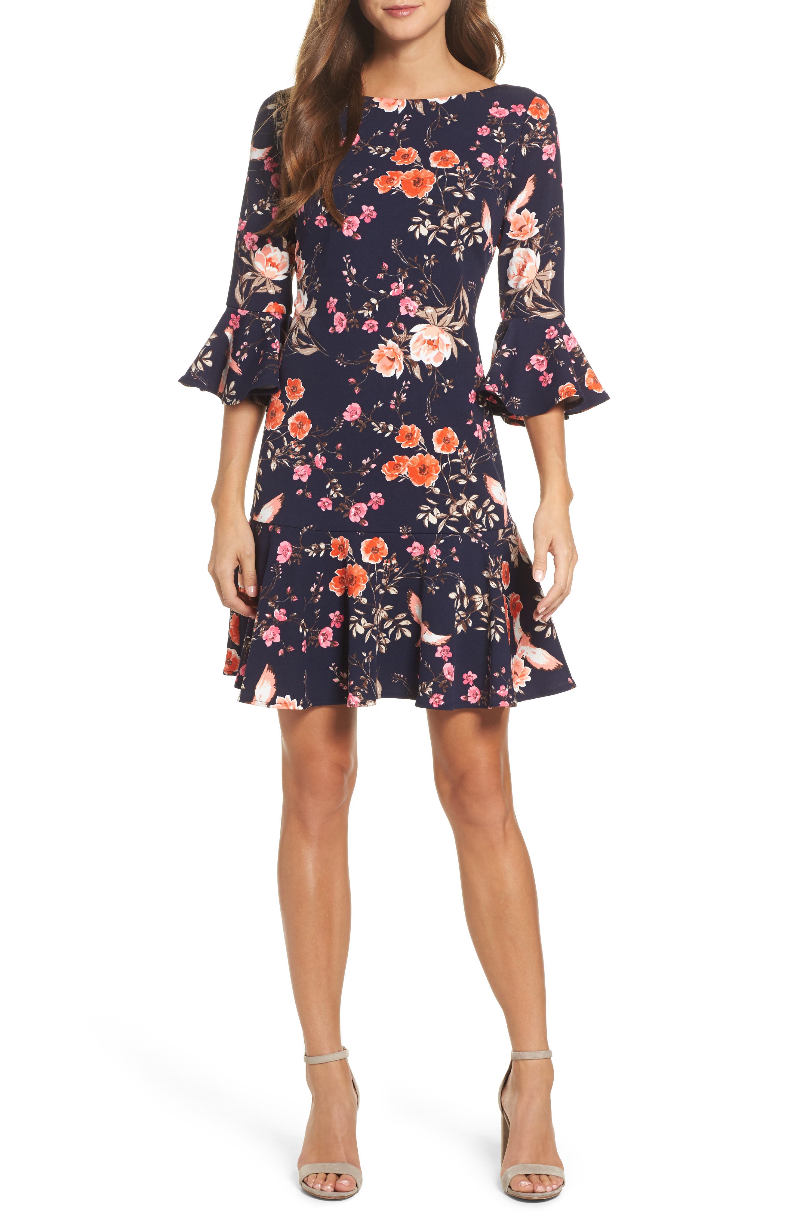 eliza j bell sleeve jumpsuit