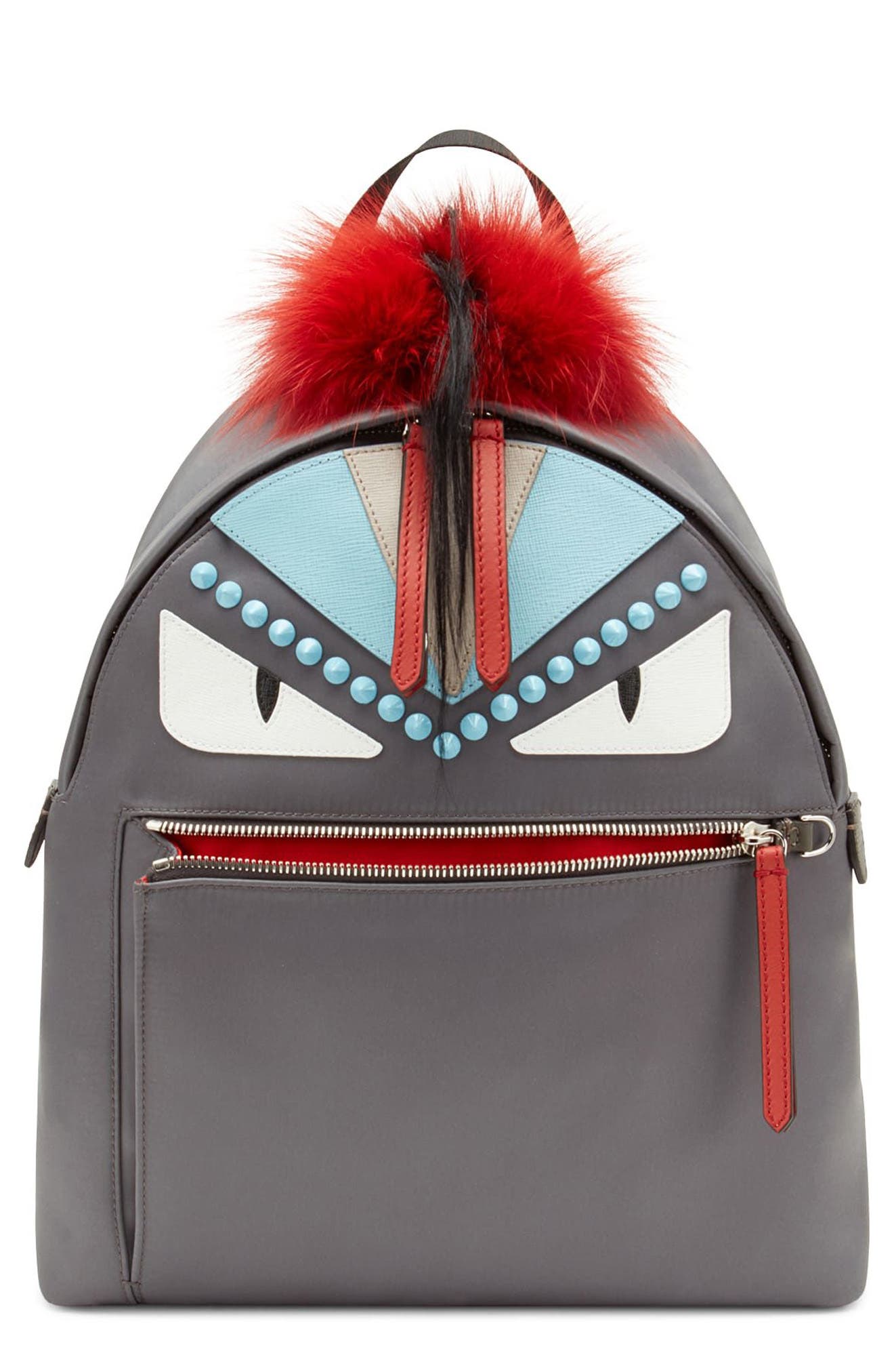 fendi monster backpack fur