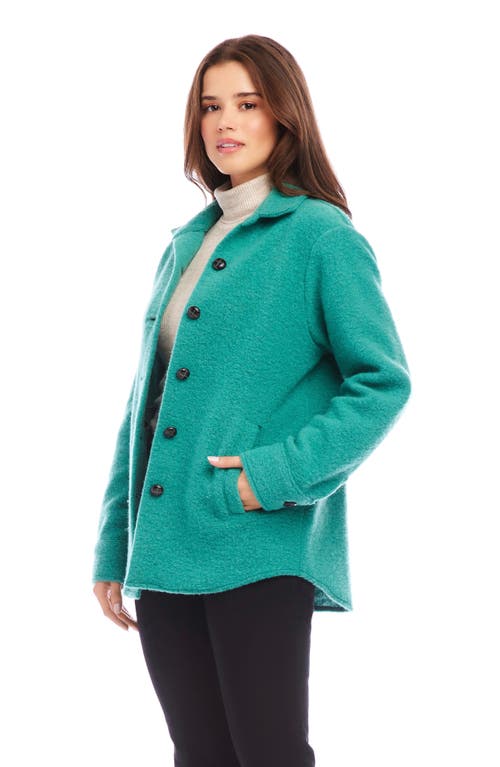 Karen Kane Brushed Shirt Jacket In Glass In Green