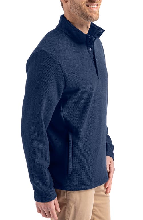 Cutter & Buck Hunts Point Fleece Snap Pullover In Navy Blue