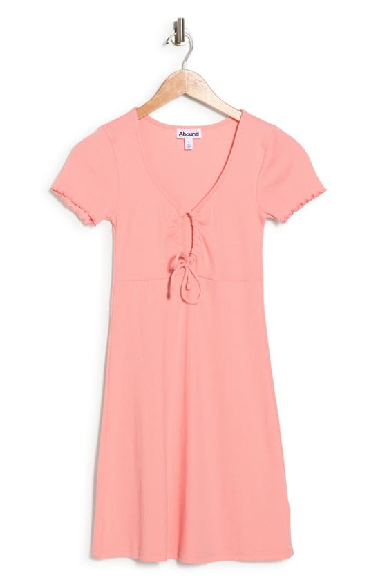 Abound Keyhole Short Sleeve Organic Cotton Blend Dress In Pink Hydrangea