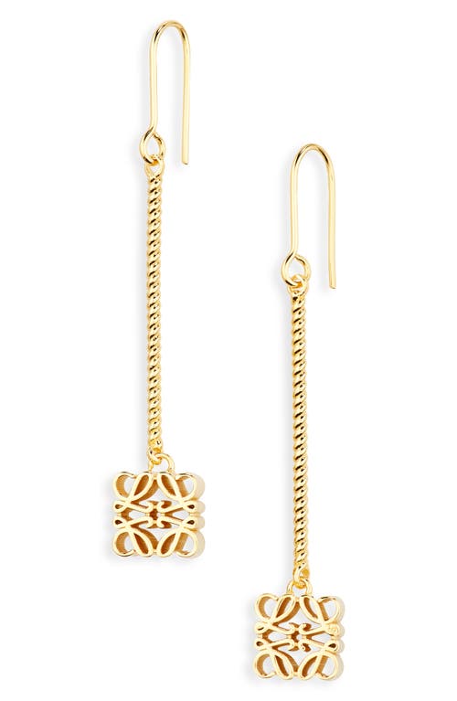 Loewe Anagram Drop Earrings in Gold
