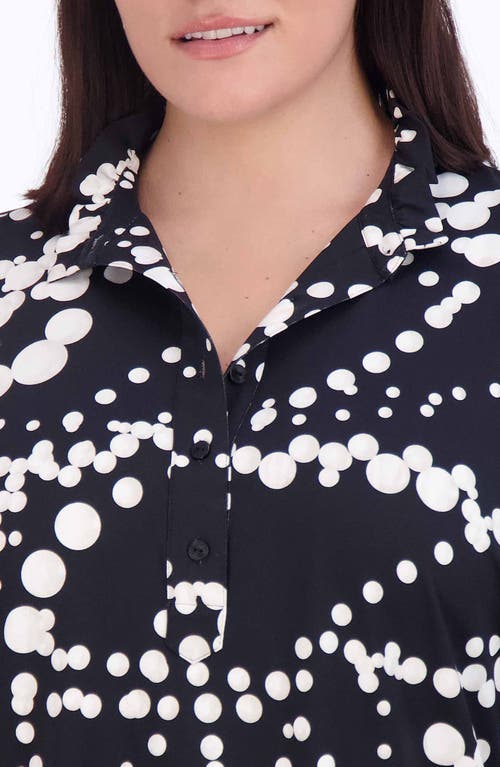 Shop Foxcroft Mia Pearly Print Jersey Shirt In Black/white