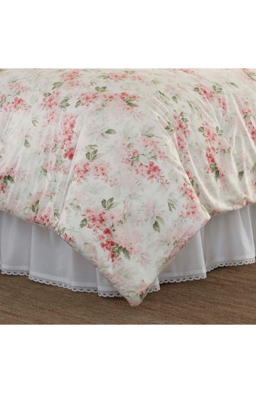 Laura Ashley Wisteria Fleece Comforter Set In Blush