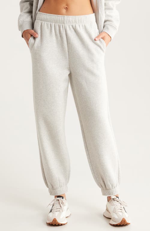 Shop Zella Cloud Fleece Joggers In Grey Light Heather