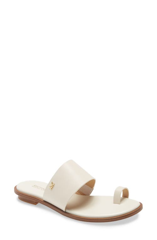 MICHAEL Michael Kors August Slide Sandal in Light Cream Leather