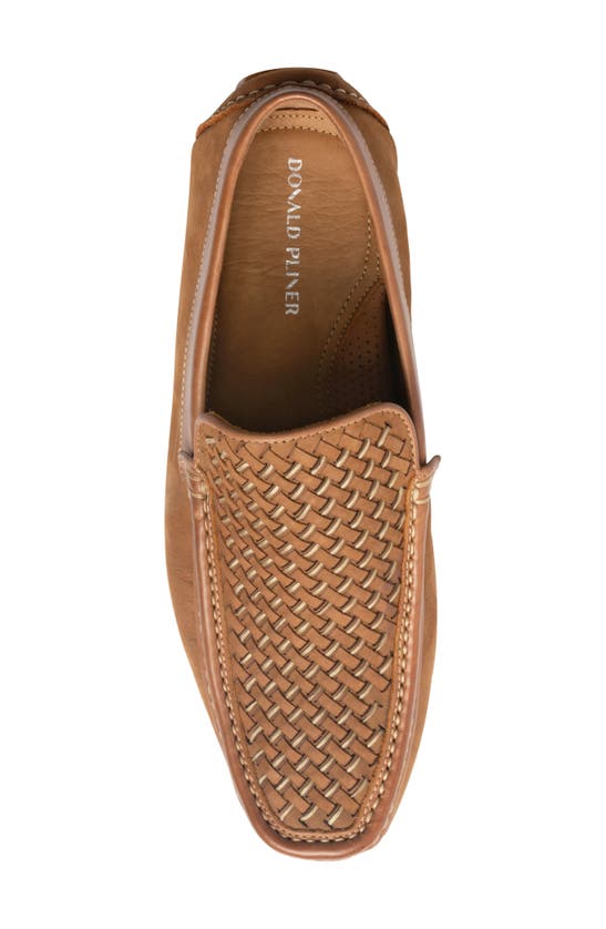 Shop Donald Pliner Damiano Woven Moc Toe Loafer In Saddle