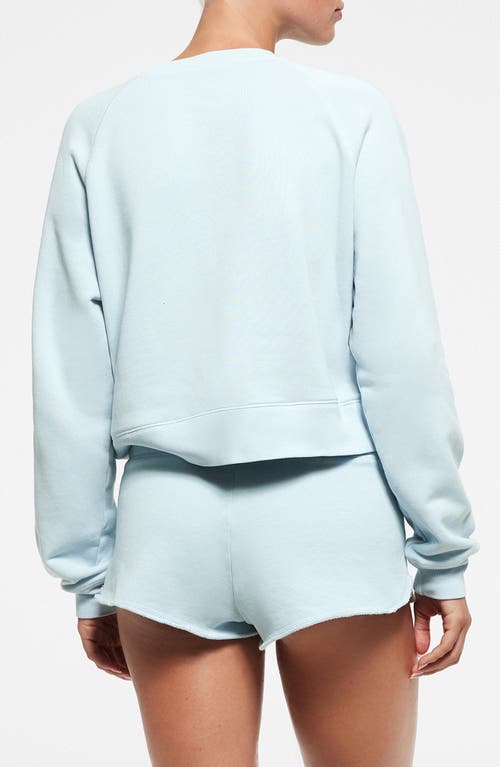 Shop Skims French Terry Crewneck Sweatshirt In Opal