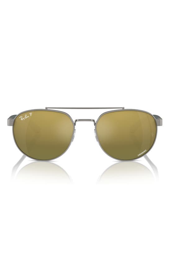 Shop Ray Ban Ray-ban 56mm Polarized Irregular Sunglasses In Gunmetal