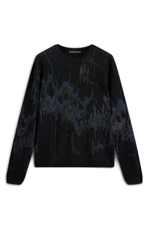 Shop John Varvatos Hilo Night Sky Crewneck Sweater In Black