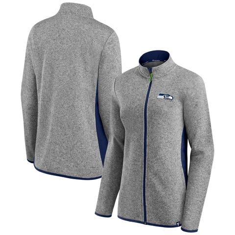 Women's Profile Gray Seattle Seahawks Plus Size Sherpa Quarter-Zip Jacket