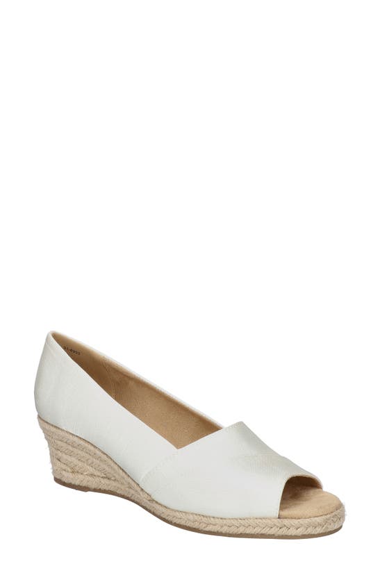 Shop Easy Street Jasper Espadrille Wedge Pump In White Thai Silk