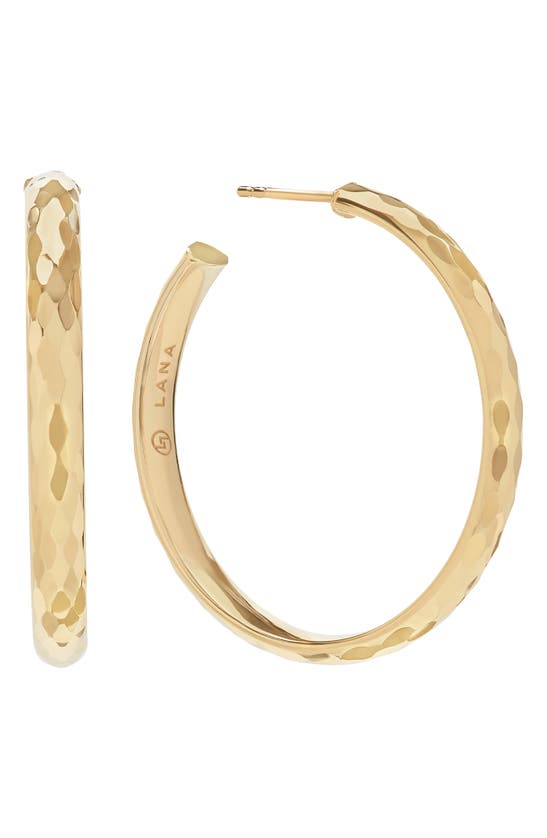 LANA LANA DISCO HAMMERED HOOP EARRINGS
