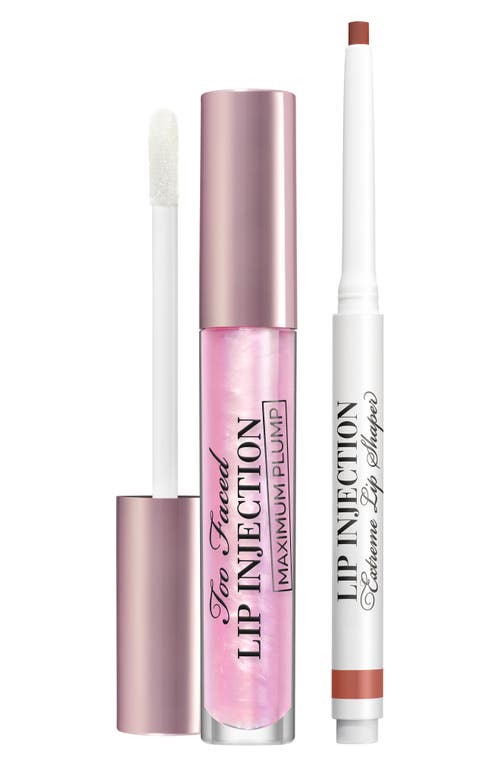 Too Faced Lip Injection Plumping Lip Liner & Gloss Set $57 Value In Multi