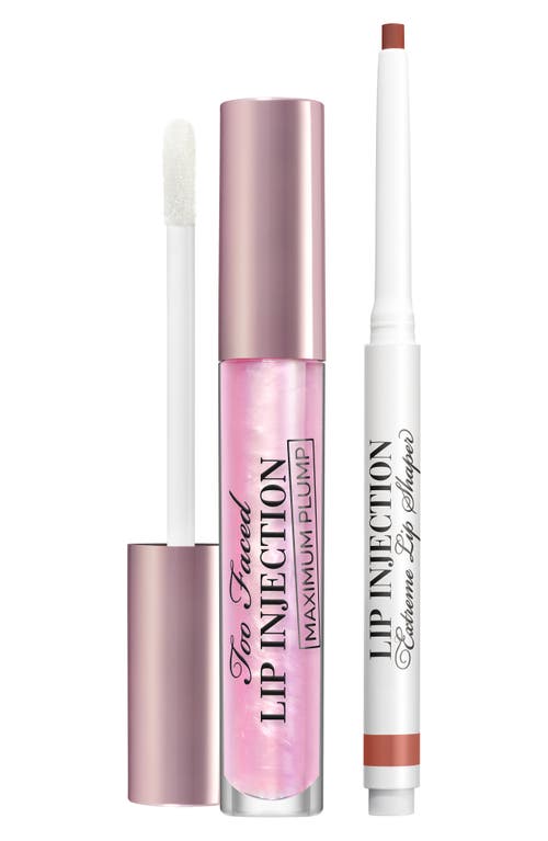 Shop Too Faced Lip Injection Plumping Lip Liner & Gloss Set $57 Value In Multi