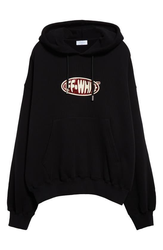 Shop Off-white Crystal Logo Hoodie In Black White